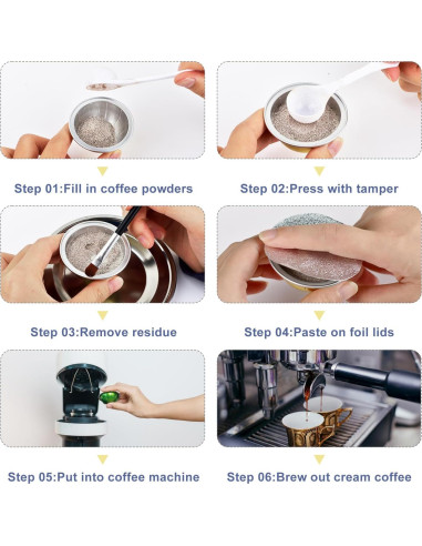 Tapa de Espresso Reutilizable CUALFEC 62mm Aluminio 120 Pcs