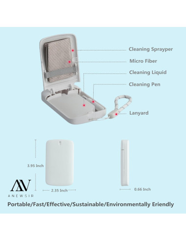 Limpiador de gafas ANEWSIR, Kit portátil, 19 ml, sin alcohol