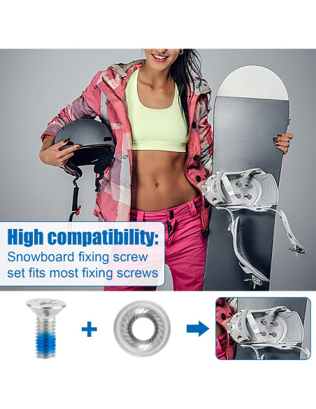 Juego de Tornillos de Fijación para Snowboard Lasuroa 8 Piezas