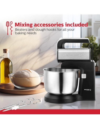 Batidora de Mano y de Pie Holstein 5 Velocidades 250W LED