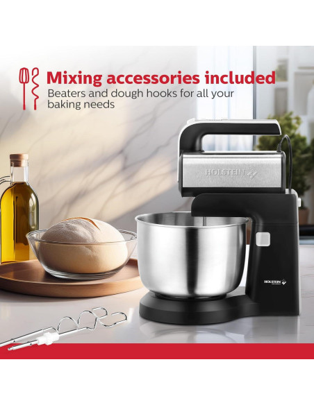 Batidora de Mano y de Pie Holstein 5 Velocidades 250W LED