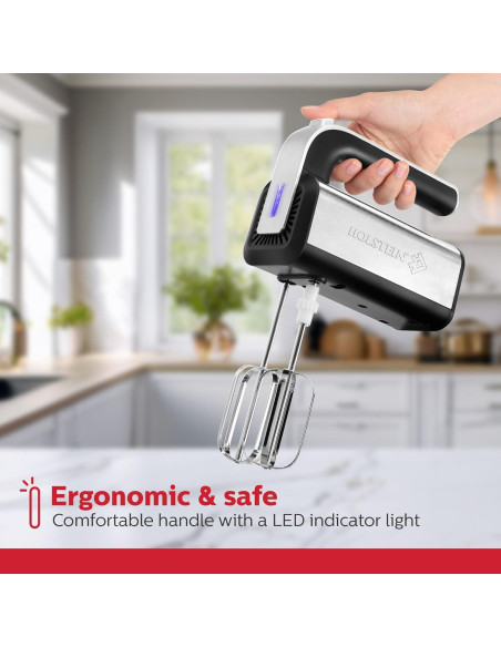 Batidora de Mano y de Pie Holstein 5 Velocidades 250W LED
