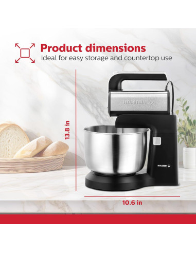 Batidora de Mano y de Pie Holstein 5 Velocidades 250W LED