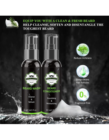 Kit de Cuidado de Barba 10 en 1 LOKDLAWEN con Jabón, Aceite y Tijeras