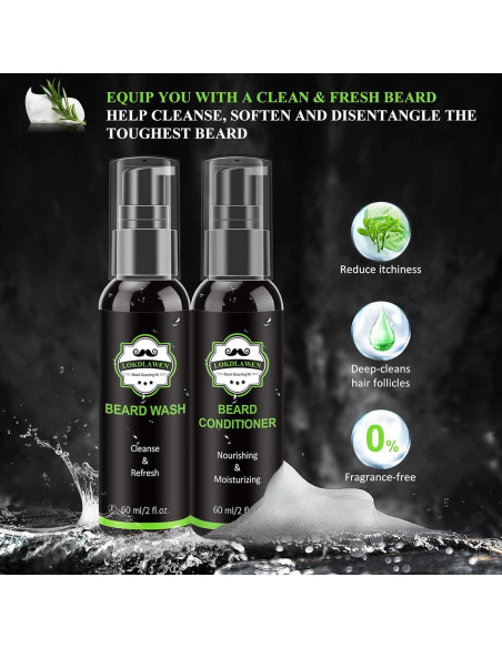 Kit de Cuidado de Barba 10 en 1 LOKDLAWEN con Jabón, Aceite y Tijeras
