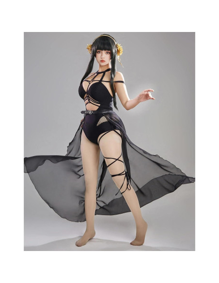 Traje de Baño Anime Haikyuu para Mujeres con Falda Envolvente