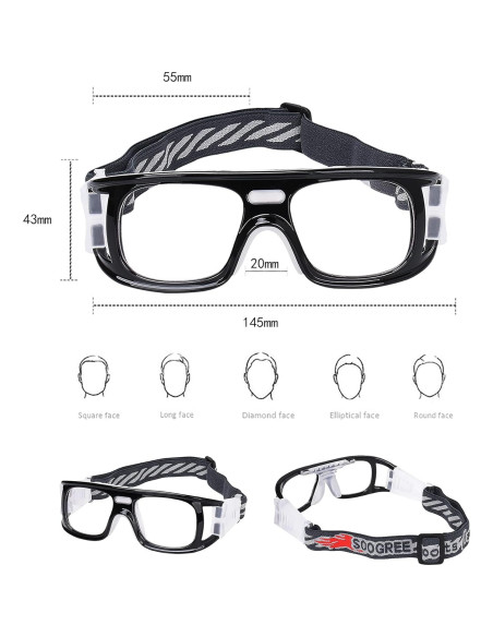 Gafas Deportivas Antivaho para Baloncesto y Fútbol - Negro