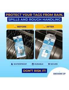 Soportes de Etiquetas de Equipaje Anchors Up - Paquete de 4 - Impermeables 2