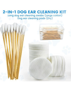 Kit de Limpieza de Oídos para Perros Youchuanghui 450 Piezas 2