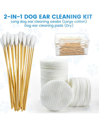 Kit de Limpieza de Oídos para Perros Youchuanghui 450 Piezas