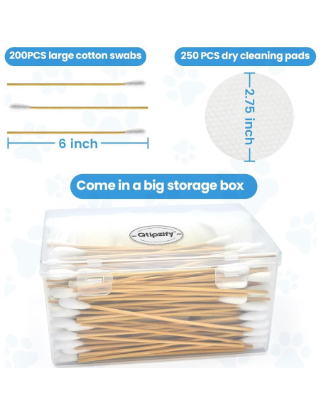 Kit de Limpieza de Oídos para Perros Youchuanghui 450 Piezas