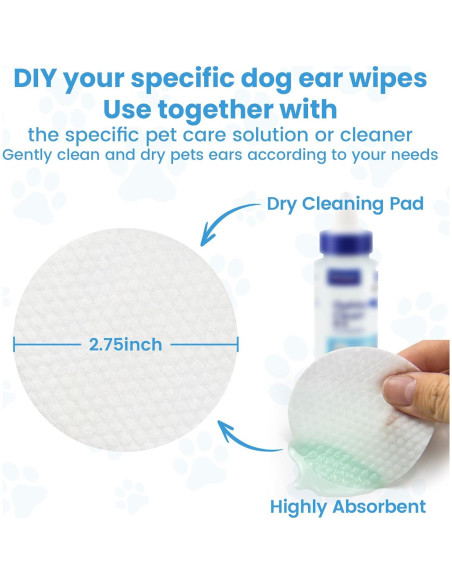 Kit de Limpieza de Oídos para Perros Youchuanghui 450 Piezas