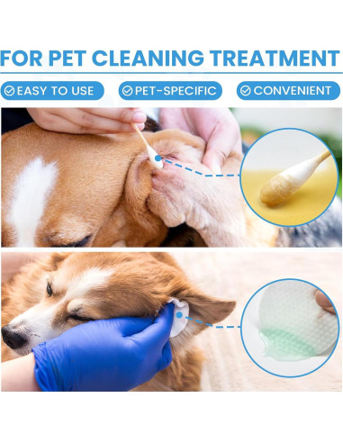 Kit de Limpieza de Oídos para Perros Youchuanghui 450 Piezas