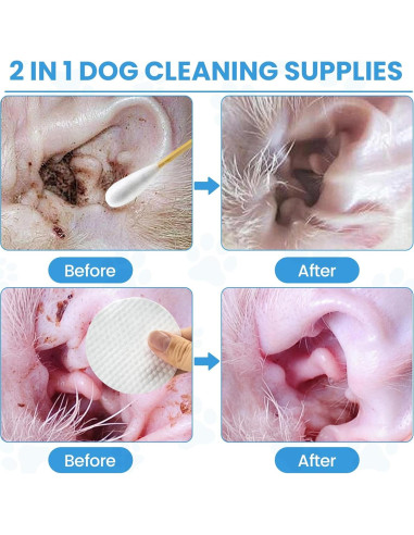 Kit de Limpieza de Oídos para Perros Youchuanghui 450 Piezas