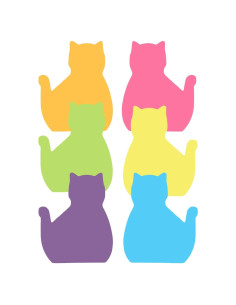 Notas Adhesivas de Gato CATPOWER - 180 Hojas Multicolor