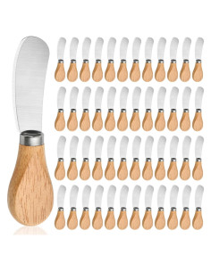50 Cuchillos para Untar Queso Worldity 12 cm Acero Inoxidable