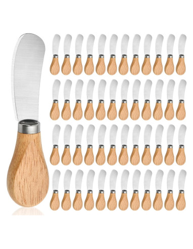 50 Cuchillos para Untar Queso Worldity 12 cm Acero Inoxidable
