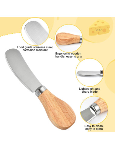50 Cuchillos para Untar Queso Worldity 12 cm Acero Inoxidable