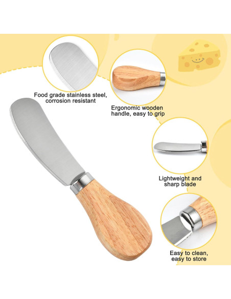 50 Cuchillos para Untar Queso Worldity 12 cm Acero Inoxidable