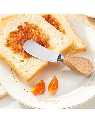 50 Cuchillos para Untar Queso Worldity 12 cm Acero Inoxidable
