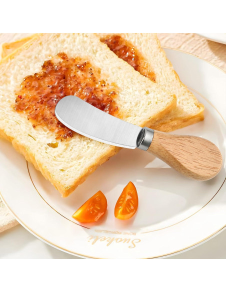 50 Cuchillos para Untar Queso Worldity 12 cm Acero Inoxidable