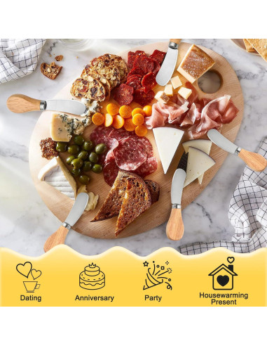 50 Cuchillos para Untar Queso Worldity 12 cm Acero Inoxidable