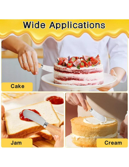 50 Cuchillos para Untar Queso Worldity 12 cm Acero Inoxidable