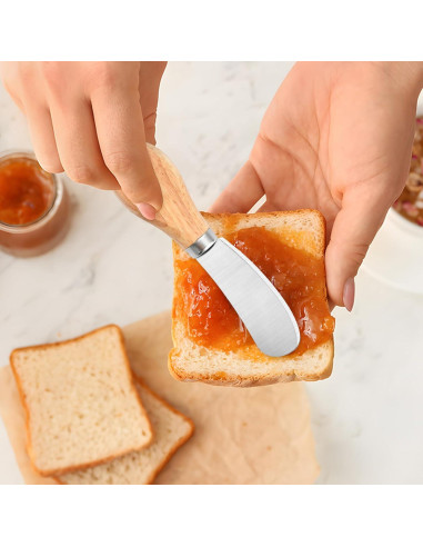 50 Cuchillos para Untar Queso Worldity 12 cm Acero Inoxidable
