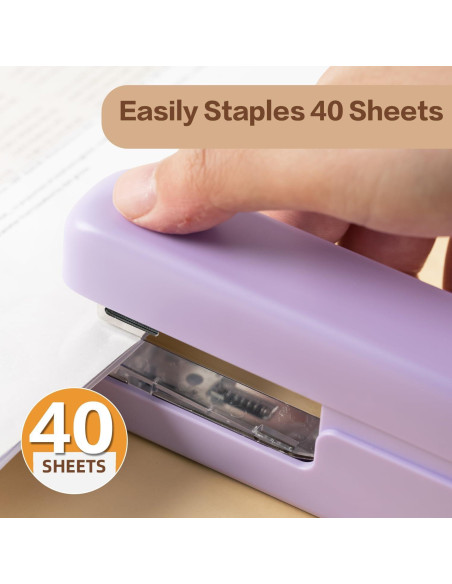 Grampadora Deli Morado con Removedor y Capacidad 40 Hojas