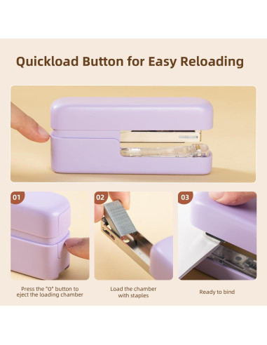 Grampadora Deli Morado con Removedor y Capacidad 40 Hojas
