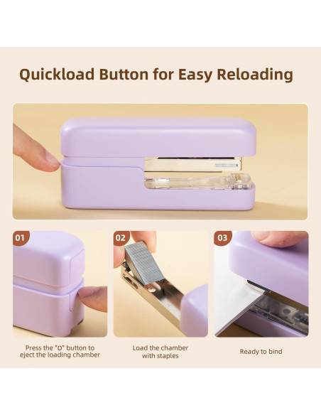 Grampadora Deli Morado con Removedor y Capacidad 40 Hojas