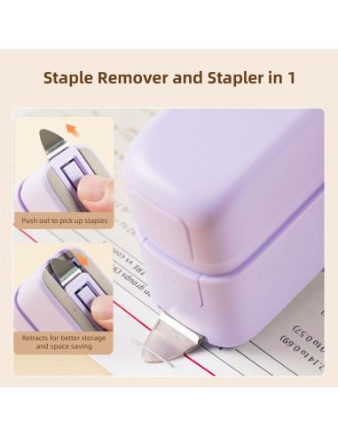 Grampadora Deli Morado con Removedor y Capacidad 40 Hojas