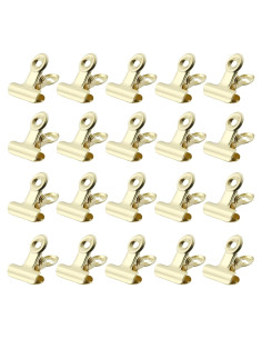 30 Clips de Metal Dorados Bonsicoky 22mm para Oficina y Hogar