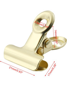 30 Clips de Metal Dorados Bonsicoky 22mm para Oficina y Hogar 2
