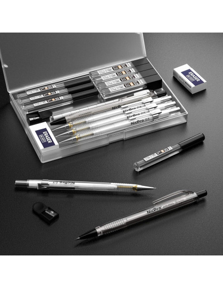 Conjunto de lápices mecánicos Nicpro 31 piezas 0.3-0.9mm