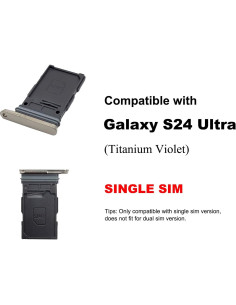 Bandeja de Tarjeta SIM Individual BATLABB para Galaxy S24 Ultra - 2 Pcs Violeta Titanio 2