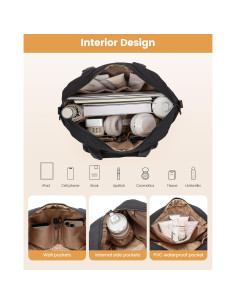 Bolsa de Gimnasio LoveVook para Mujer 3 Pzs Duffle Negra 2