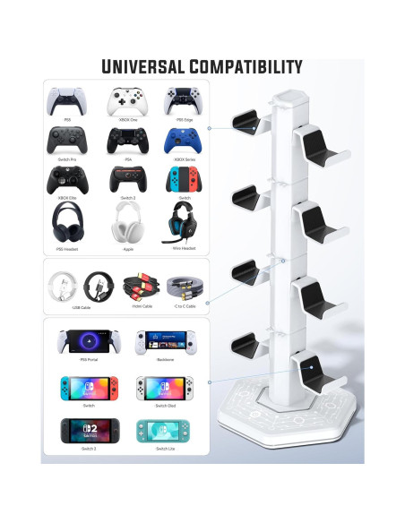 Soporte para Controladores y Auriculares Kytok RGB con Carga USB