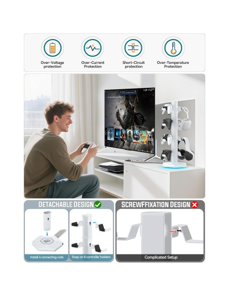 Soporte para Controladores y Auriculares Kytok RGB con Carga USB