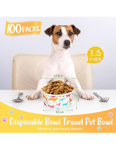 Cuencos Desechables para Perros Mifoci 100 Pcs 355 ml 2
