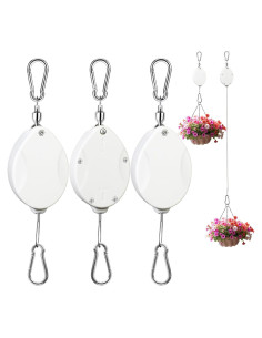 Soporte Retráctil para Plantas ZUZUAN - Paquete de 3, Blanco