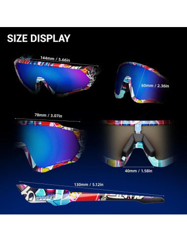 Gafas de Ciclismo KAPVOE K9408 Polarizadas UV400