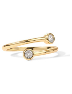 Anillo Bypass de Oro Amarillo 14K PAVOI con Circonitas