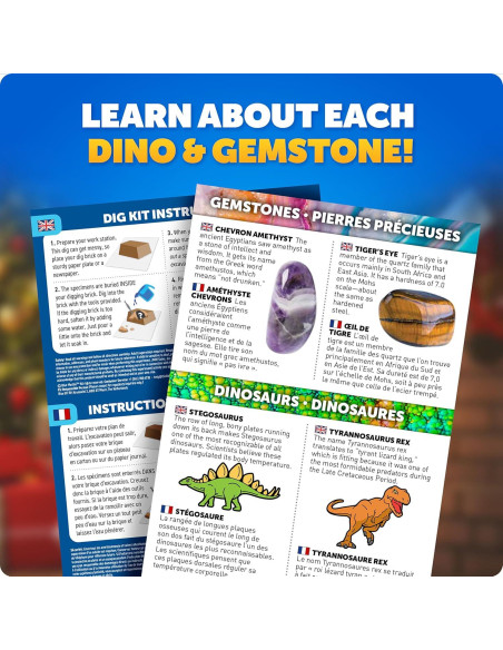 Kit de Adorno Navideño Blue Marble - 4 Excavaciones de Gemas y Dinosaurios