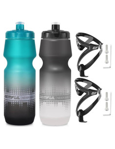 Soporte y Botellas de Agua GEMFUL 24oz (750ml) Reutilizables