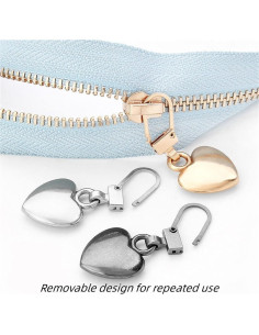 5 Tiradores de Cremallera Multicolor Kryoflare Corazón Metal 2