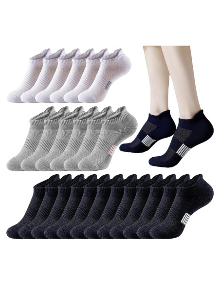12 Pares de Calcetines Atléticos de Tobillo para Mujeres