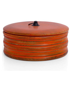 Cesta Calentadora de Tortillas de Madera Hecha a Mano 23x10 cm