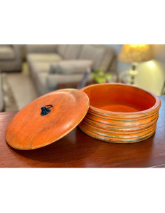 Cesta Calentadora de Tortillas de Madera Hecha a Mano 23x10 cm 2