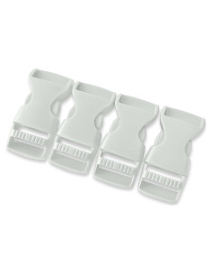 Hebillas de Plástico Clip Liberación Lateral 4 Pzs 15 mm Gris Claro